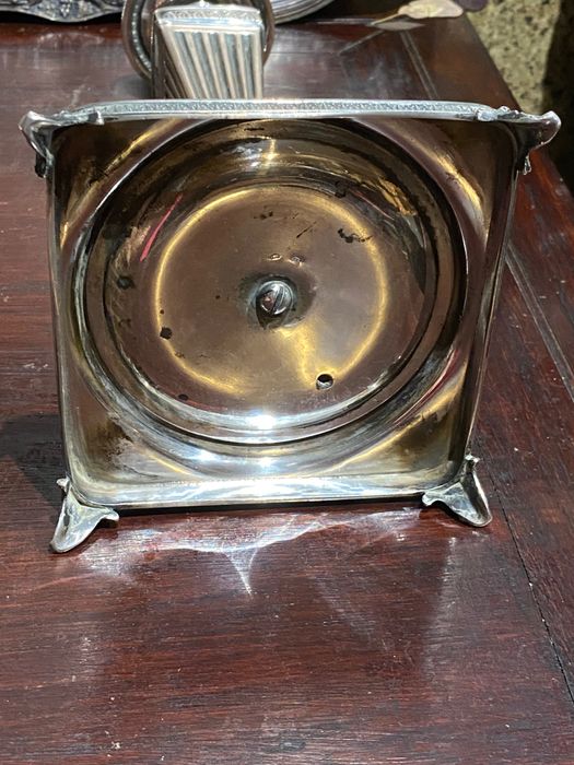 Castiçais Arte Déco Anos 20 Prata Contrastada 31 cm