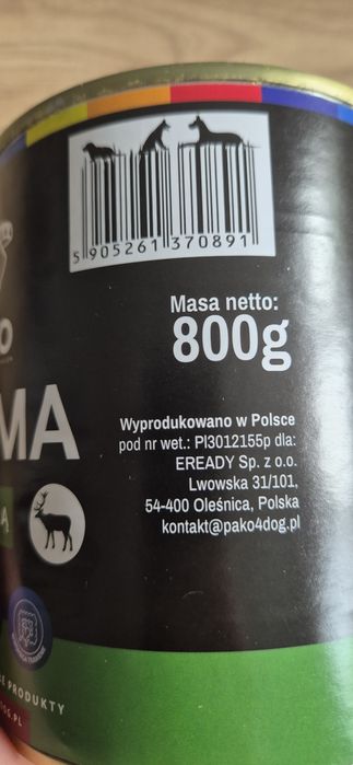 Pako karma dla psa w puszcze 800g x10szt.