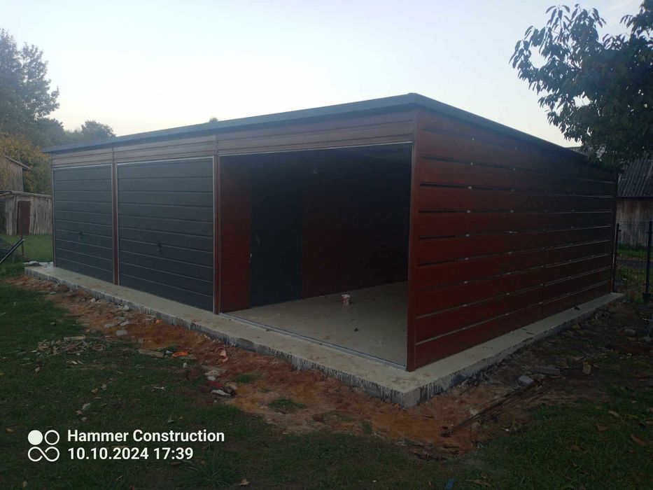 Garaż blaszany 10x6.  KONSTRUKCJA W OCYNKU. Producent. CAŁA Polska