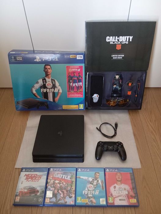PS4 slim 1TB PlayStation 4, comando original Sony, box Call of Duty