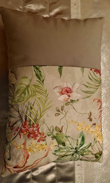 Almofadas rectangulares veludo e aplicação tecido