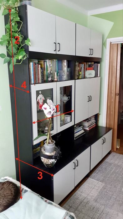 Meble zestaw 4 moduły czarno-biale