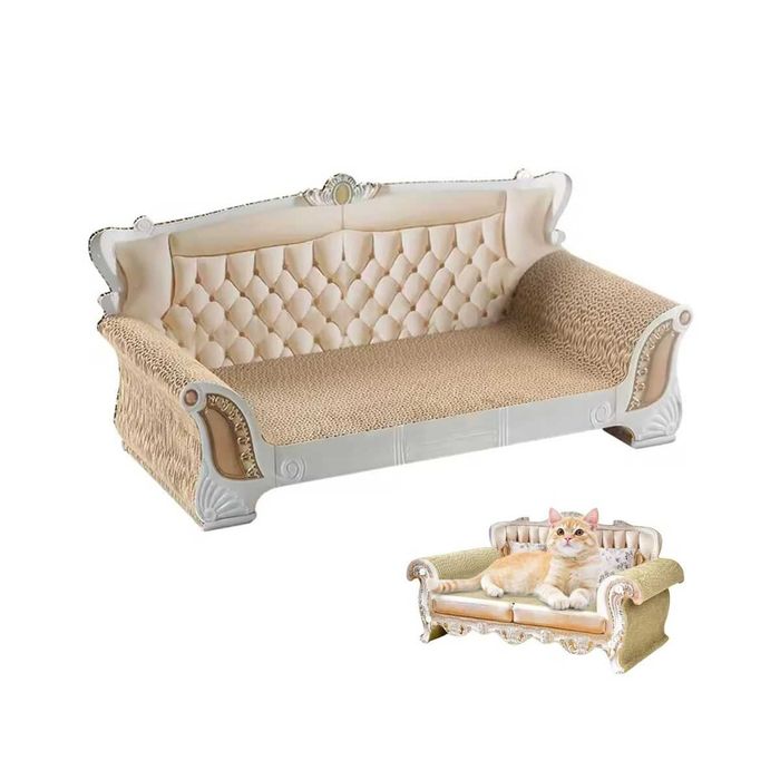 Drapak kartonowy w kształcie sofy dla kota – legowisko i drapak TYP1