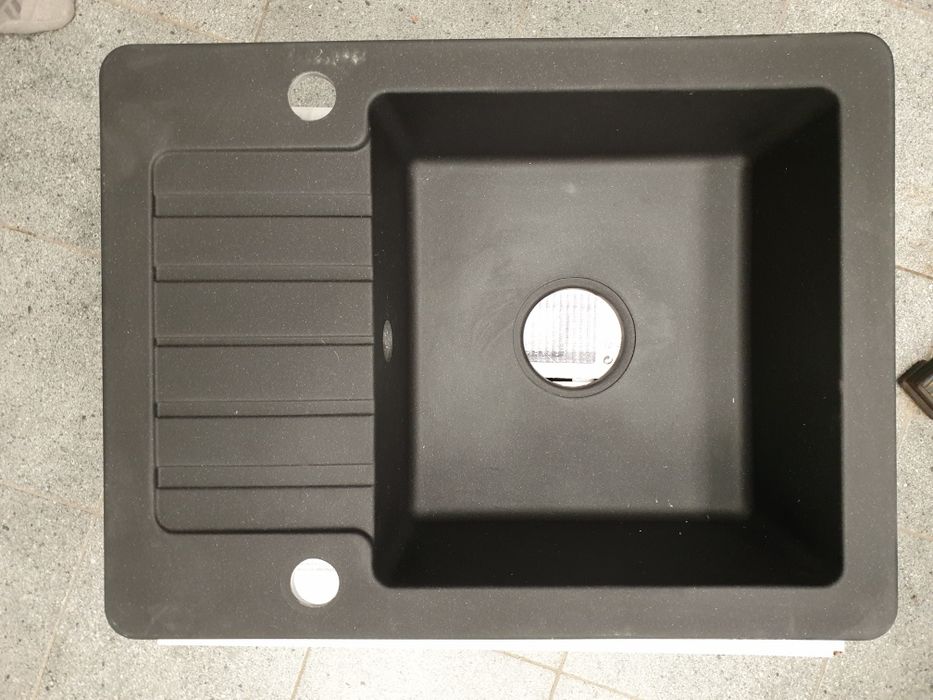 Zlewozmywak granitowy czarny, Burnell . Rozmiar 58x44x16,3