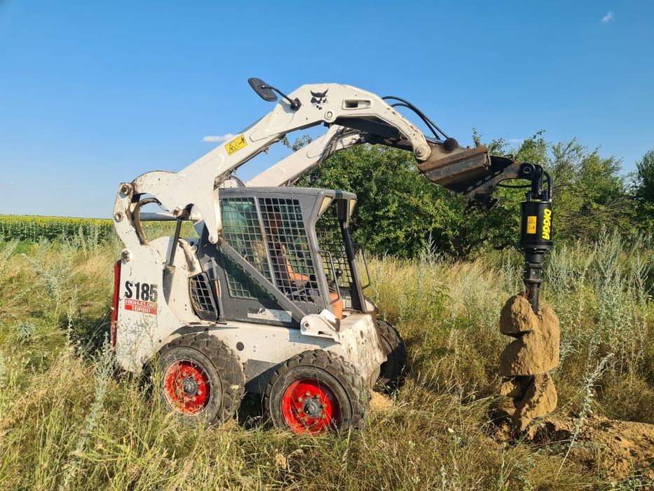 Ямобур. Гидробур на базе Bobcat. Бурение отверстий. Работаем с НДС.