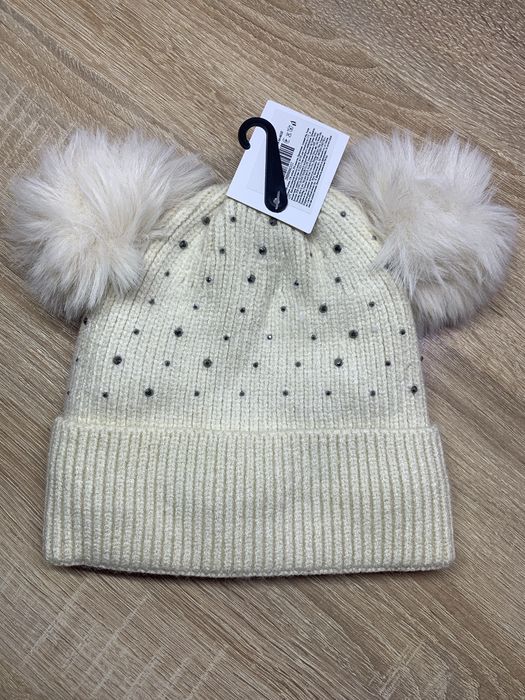Шапка дитяча з помпонами на 1,5-2 роки