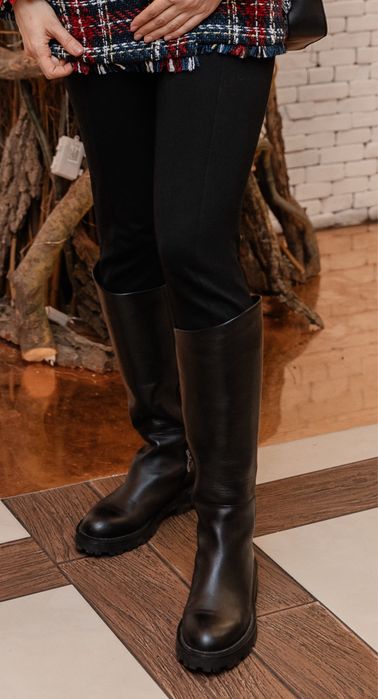 Шкіряні чоботи в жокейському стилі або труби 40 р