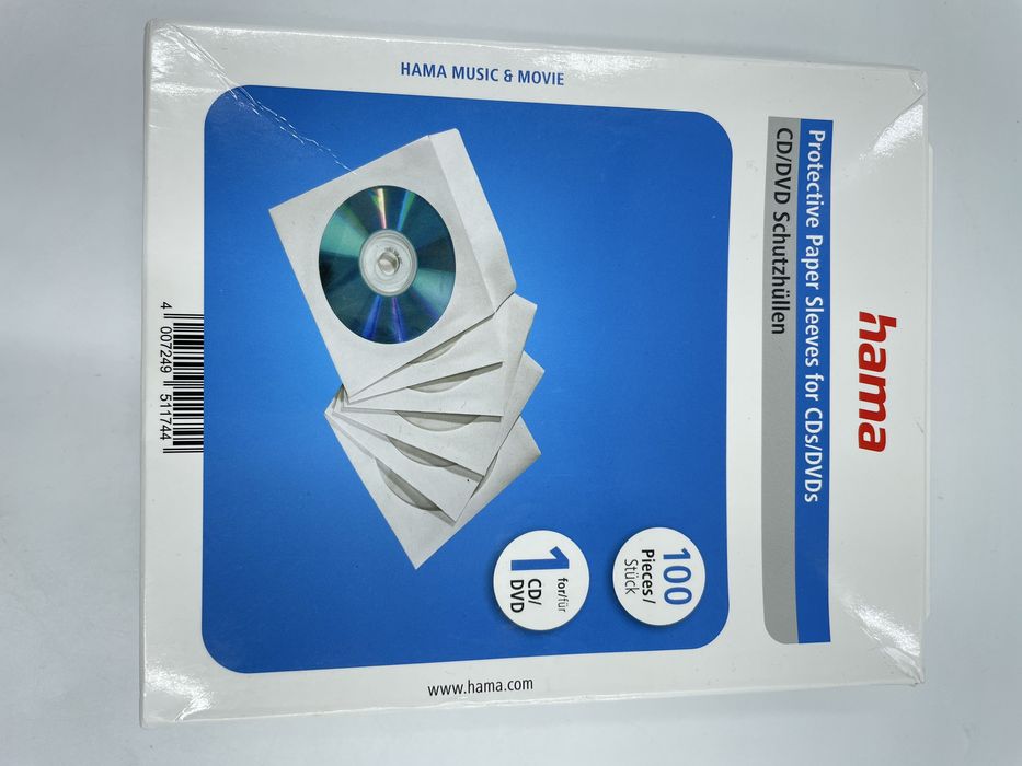 Hama Papierowe etui ochronne na CD/DVD, białe, opakowanie 50 szt.