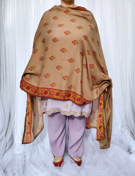 Nowy duży szal orientalny oversize chusta w kwiaty boho hippie