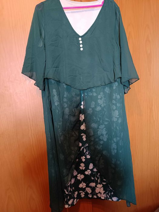 Vestido de verão xl verde seco