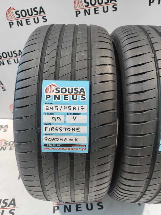 2 pneus semi novos 245-45R17 firestone - Oferta dos portes