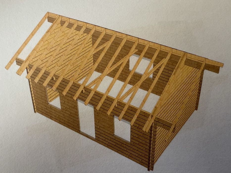 Domek ogrodowy letniskowy na zgloszenie balik deska 70mm z antresolą
