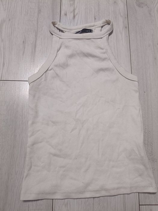 Biały t-shirt bokserka Sinsay rozm S do odświeżenia