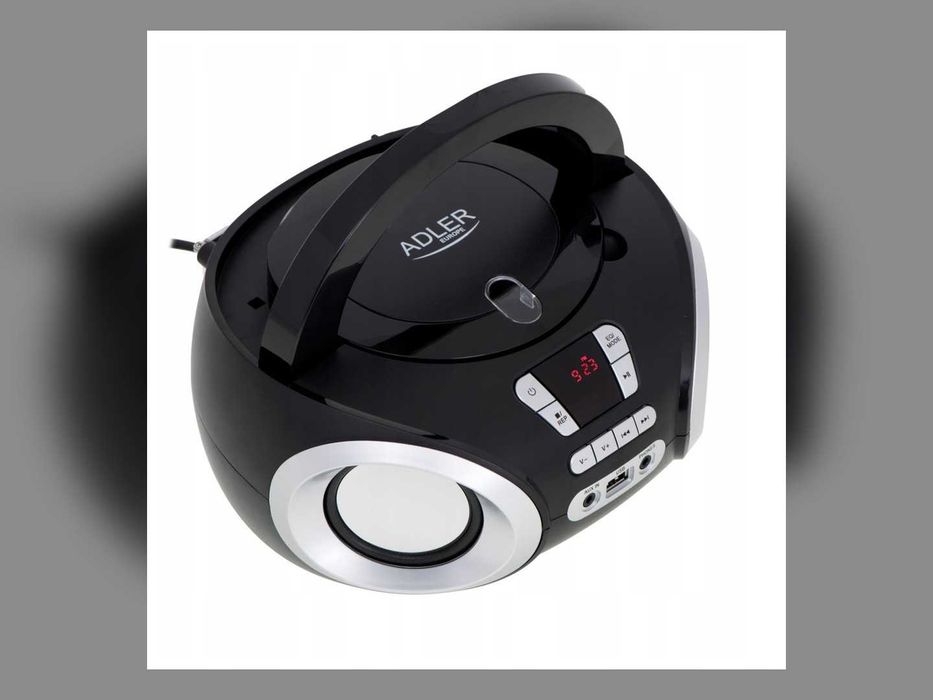 Radioodtwarzacz CD USB MP3 Czarny Boombox Radio Kuchenne Przenośne