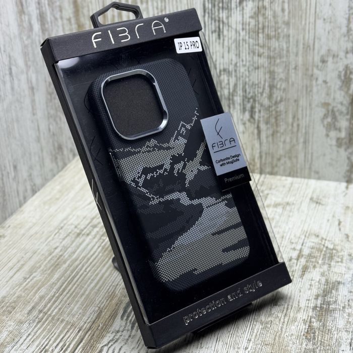 Чехол тонкий Fibra Carbonite Mag на iPhone 15 Pro/ 15 Pro Max Чохол