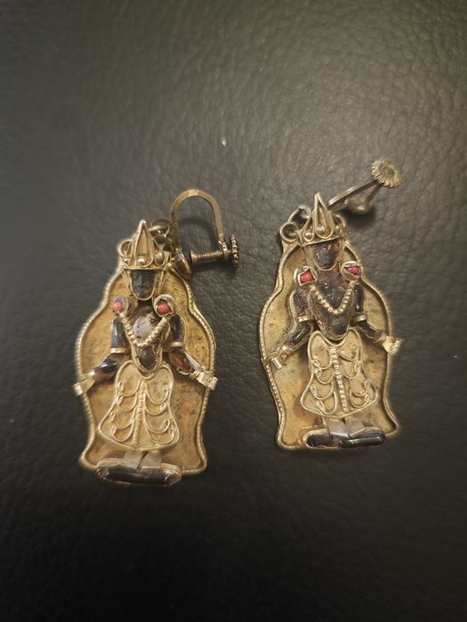Brincos muito raros joalharia Tibetana Vintage!  Totalmente feito a mão.