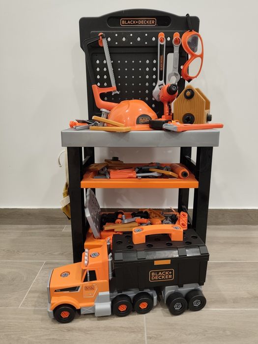 Bancada de ferramentas infantil Black+Decker infantil e camião