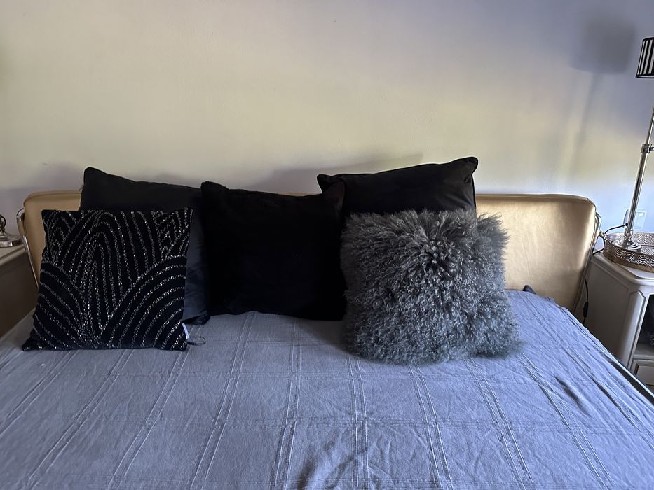 Łóżko , rama  . Skóra naturalne .