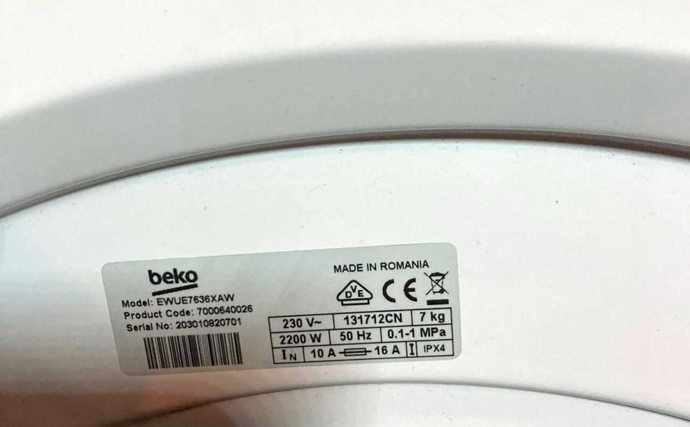 Pralka BEKO EWUE7636XAW 7kg 1200 obr/min Slim