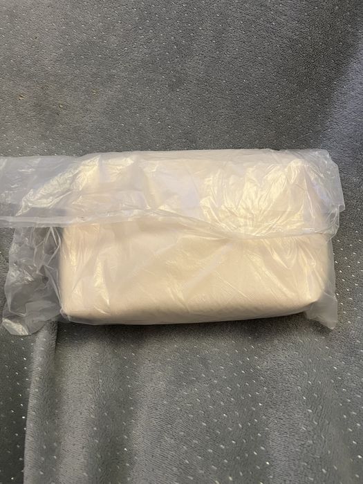 Mala bege com alça multicolor