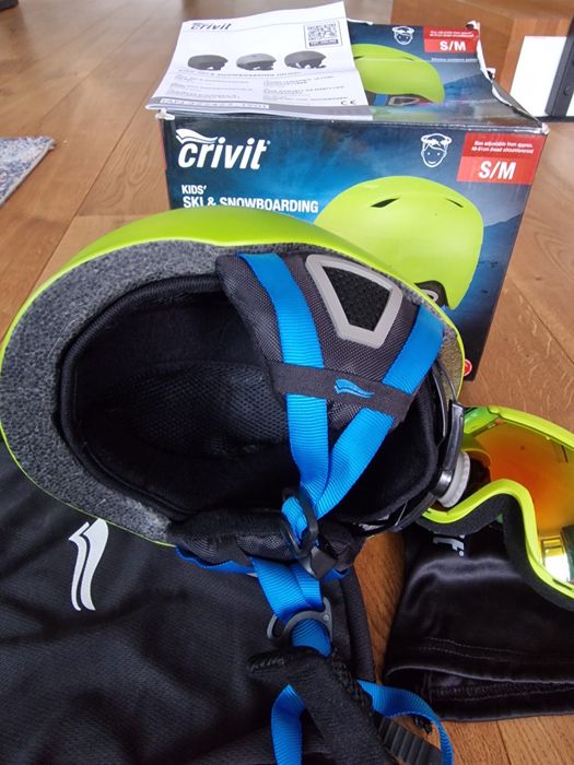 Kask dziecięcy narty/snowboard crivit + google jak nowe