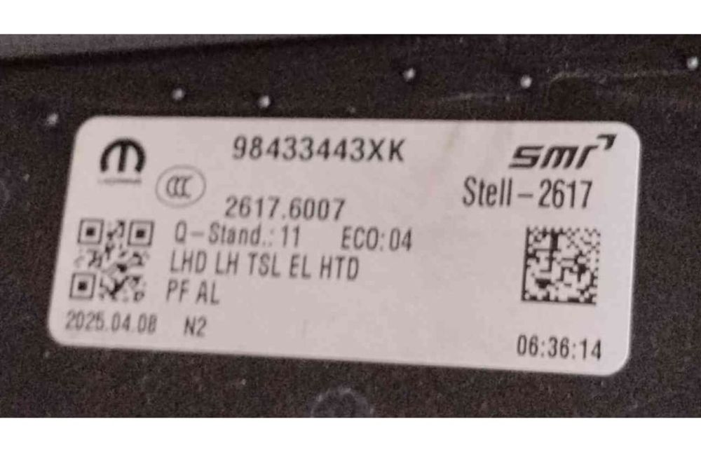 Espelho Retrovisor Esquerdo 98433443XK - PEUGEOT 3008 III
