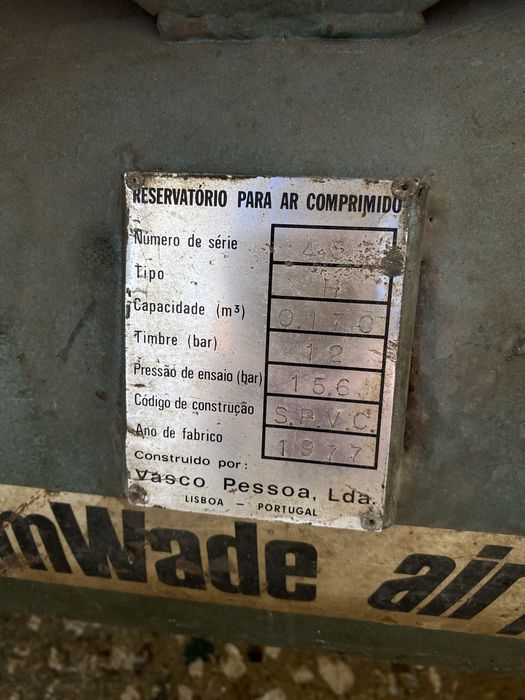 Compressor Broomwade Air Power 170L – Antigo/Industrial