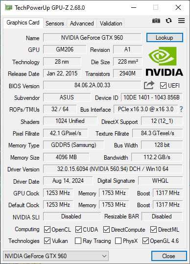 Karta graficzna ASUS GTX960 4GB