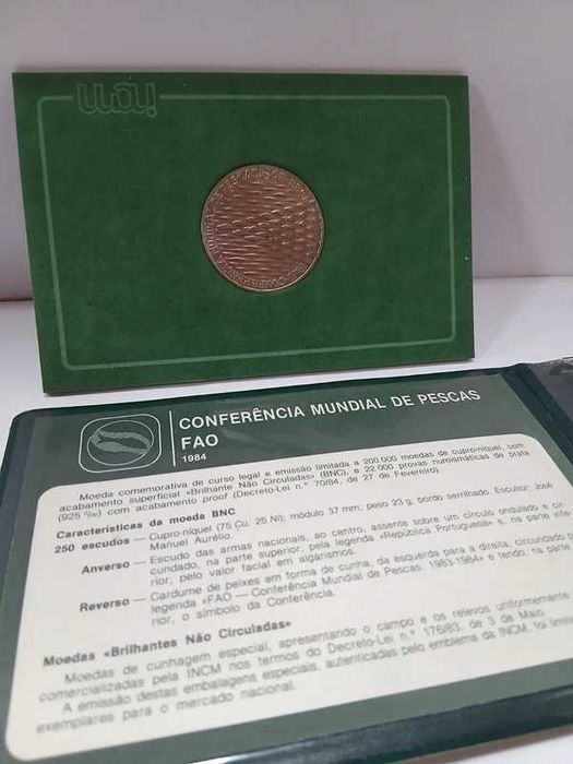 Carteira com moeda 250 Escudos 1984 - Pescas