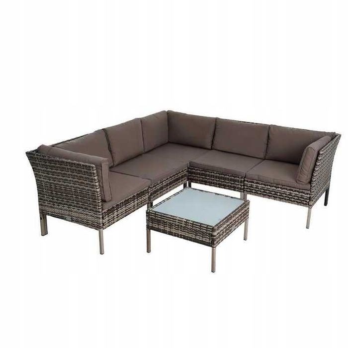 Zestaw narożnik fotele kanapa sofa meble ogrodowe rattan narożnik stół komplet ze stołem z ławą ława wysyłka odbiór osobisty 24h na ogród taras