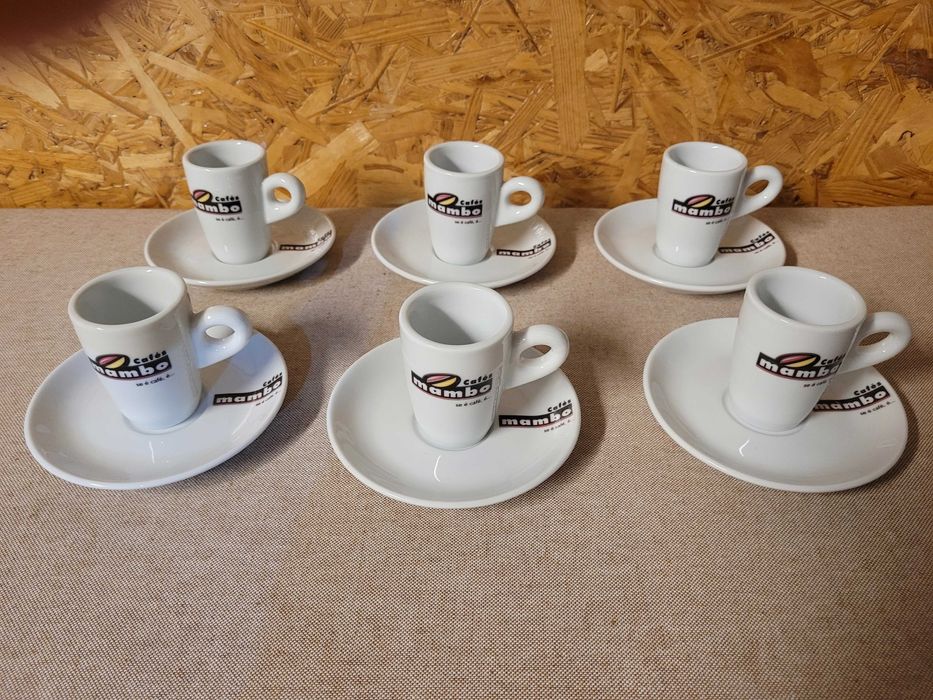 2 Conjuntos de 6 chavenas e 6 Pires CAFÉS MAMBO
