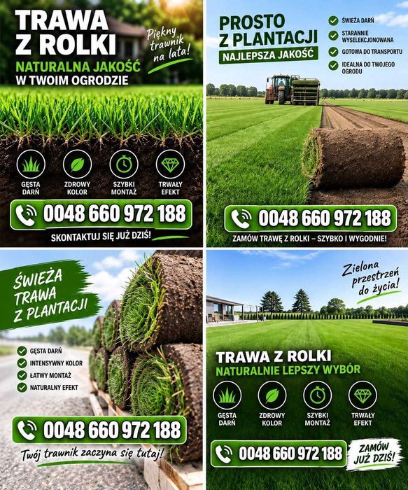 Trawa w rolce od Producenta . Dostawa
