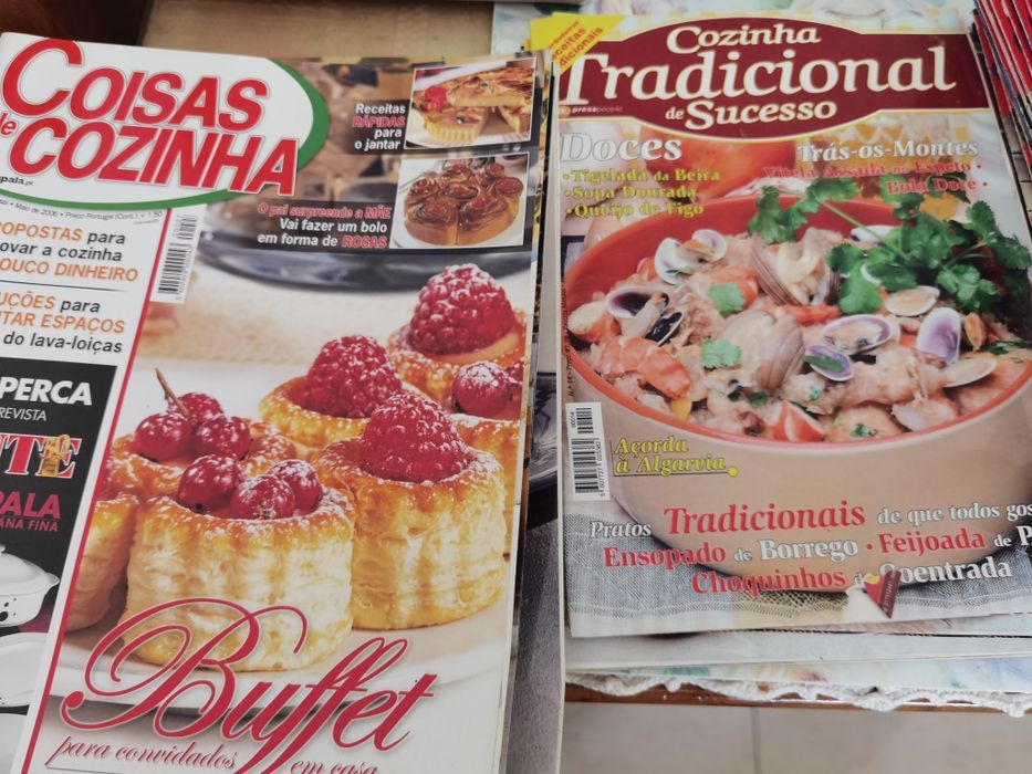 Revistas e fichas culinária vintage