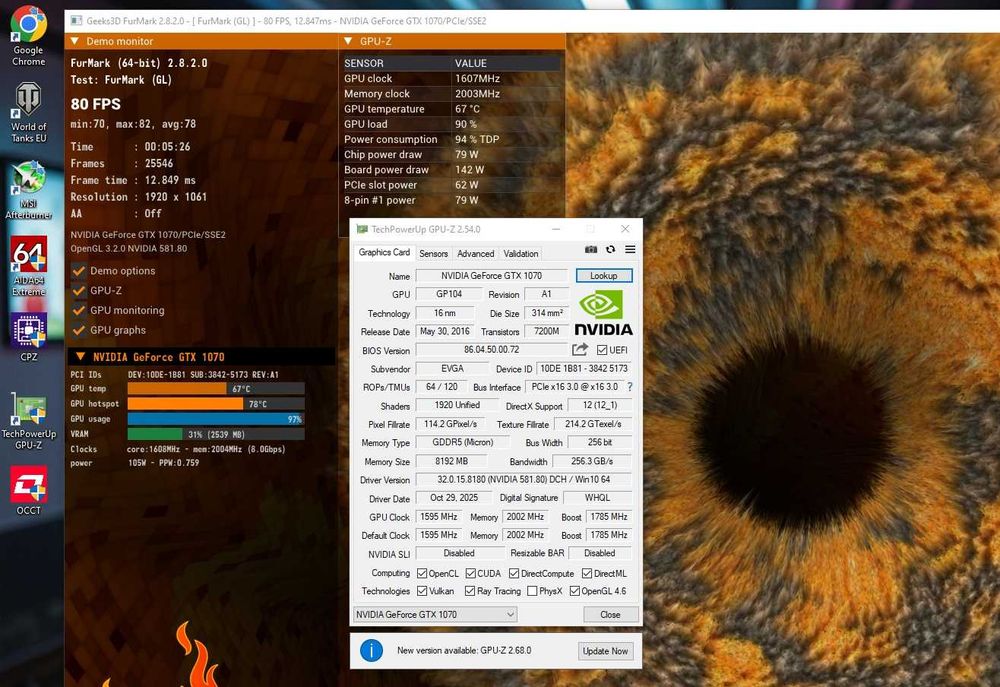 Ryzen 5 2600/GTX1070/ B350/ 16Gb  DDR4 SSD игровой компьютер ПК