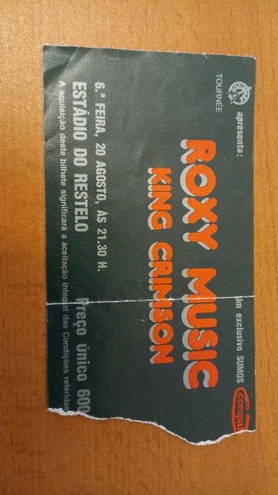 Bilhetes de concertos usados (para colecionadores)