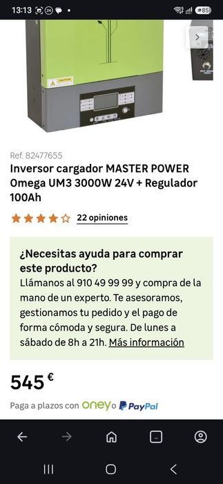Гибридный инвертор MasterPower MF-OMEGA-UM3KV3