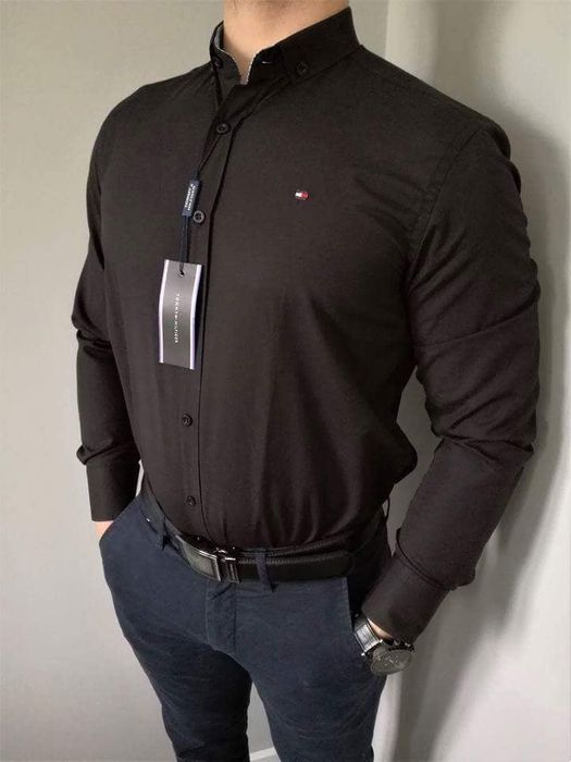 Nowa Koszula Męska Tommy Hilfiger TH czarna premium