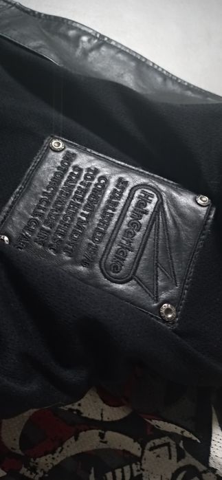 Kurtka skórzana hein gericke z grafiką silnik chopper