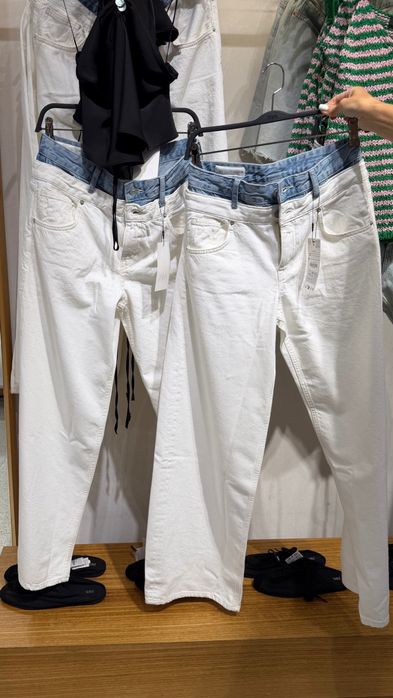 Прямі джинси з подвійним поясом Zara