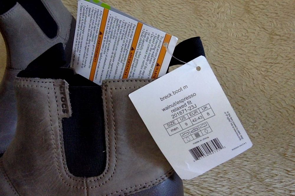 Sztyblety botki męskie skóra 42 Crocs M 9 wkładka ok.27,5 cm. nowe