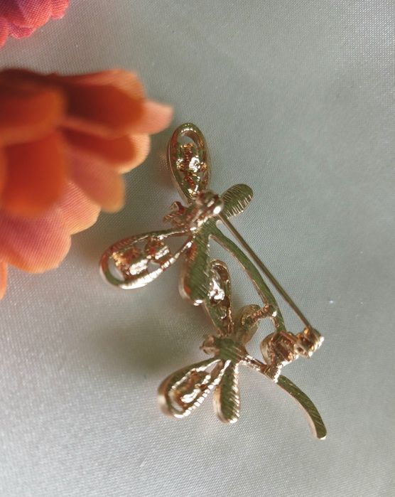 Broszka - Ważki z cyrkoniami