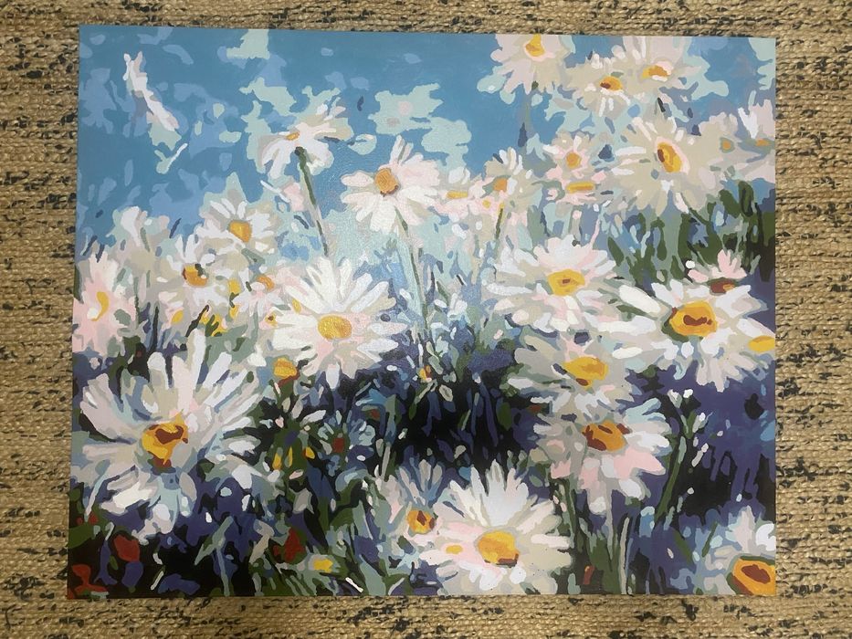Картина “Ромашкове поле”, ручна робота 76х61(малювання по номерах)