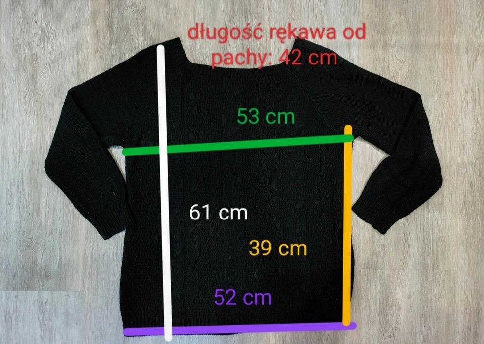 Czarny sweter damski M/L