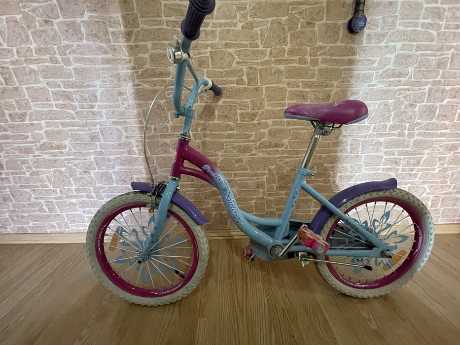 Детский велосипед для девочки с принтом по мотивам холодное сердце