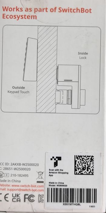Inteligentna klawiatura do zamka SwitchBot Keypad Touch.