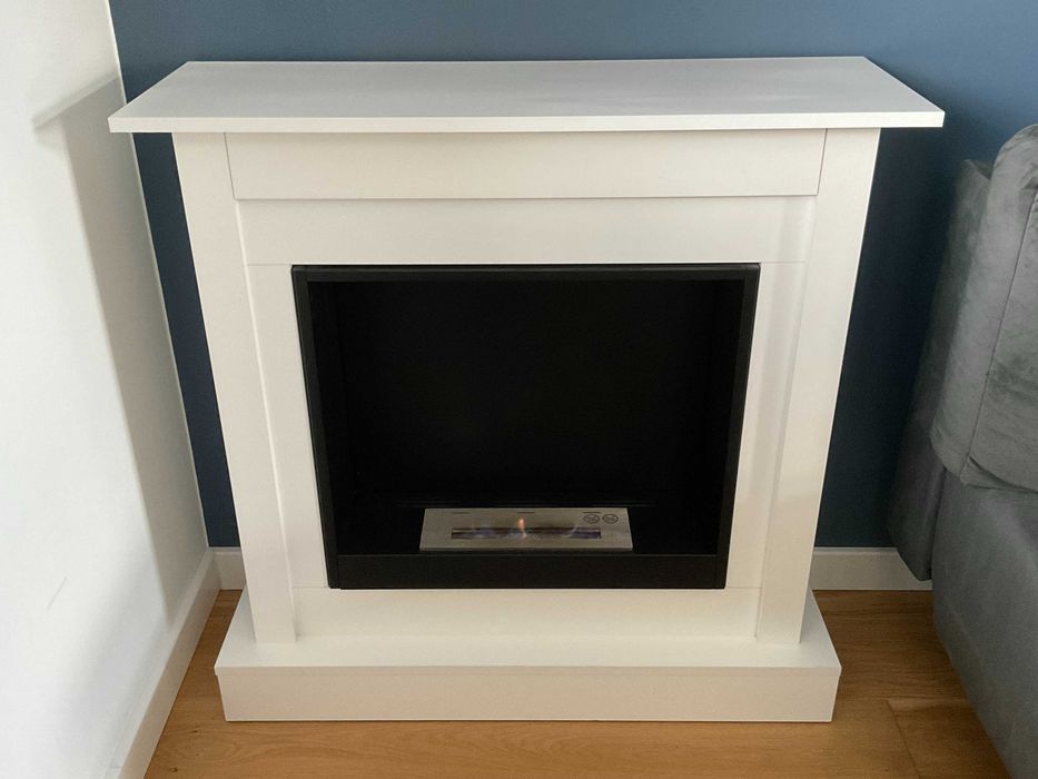 Biokominek wolnostojący biały, kominek