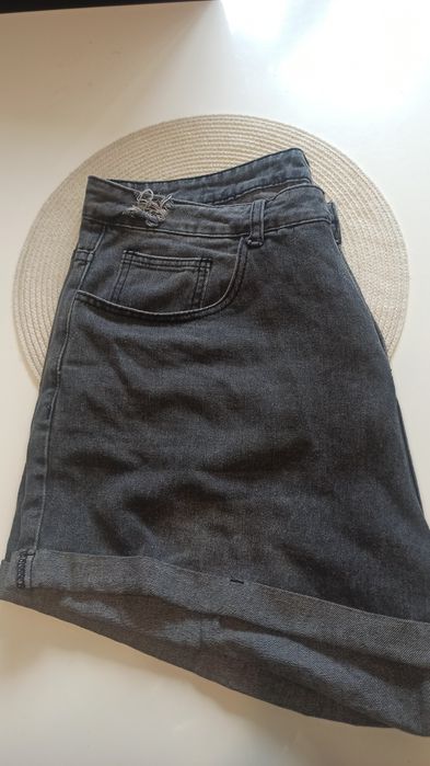 Krótkie jeansowe szorty 42/44 wysoki stan