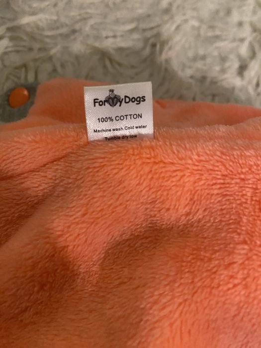 Трикотажный комбинезон для собак Йорк оранжевого цвета. Куртка