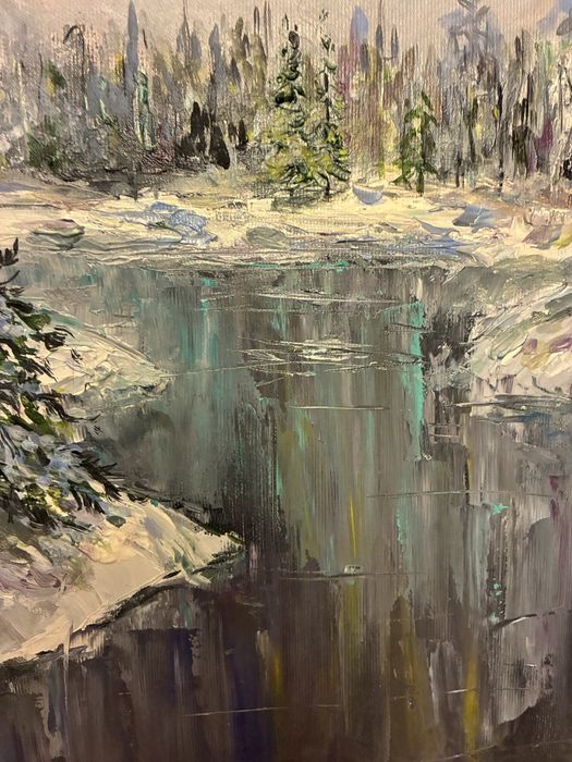 Продам картину маслом «Зима» полотно олія пейзаж