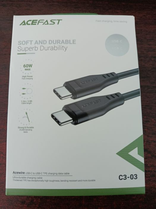 Кабель Acefast Type C- Type C C3-03 60W 1.2m.